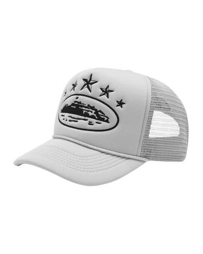 Corteiz 5 Starz Alcatraz Trucker Hat - "Grey"