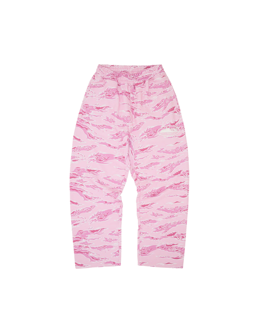 Corteiz Island Puff Open Hem Sweatpant - "Pink Tiger Camo"