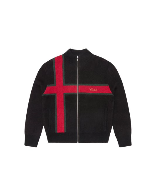 Corteiz Lux Knit Zip-Up - "Black"