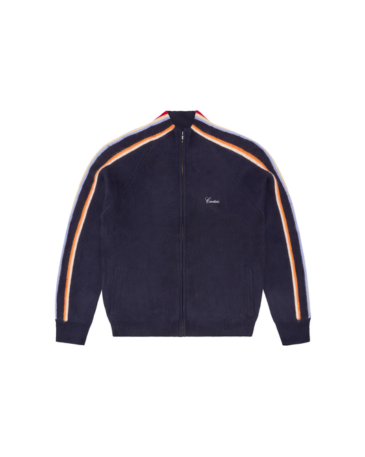 Corteiz Multi Stripe Knit Zip-Up - "Navy"