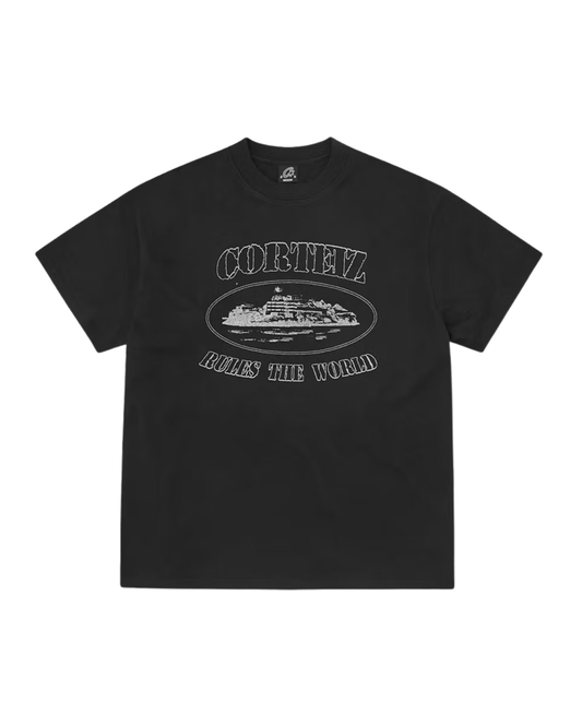 Corteiz Reflective Alcatraz Tee - "Triple Black"