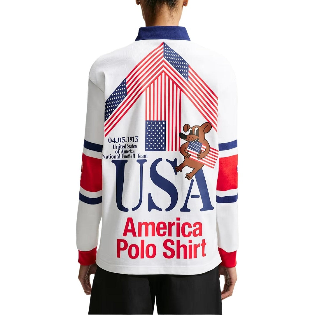 Nike USA x V.A.A. Long-Sleeve Rugby Top - "White/Challenge Red"