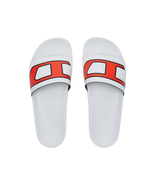 Diesel Mayemi-Pool Slides - "White/Red"