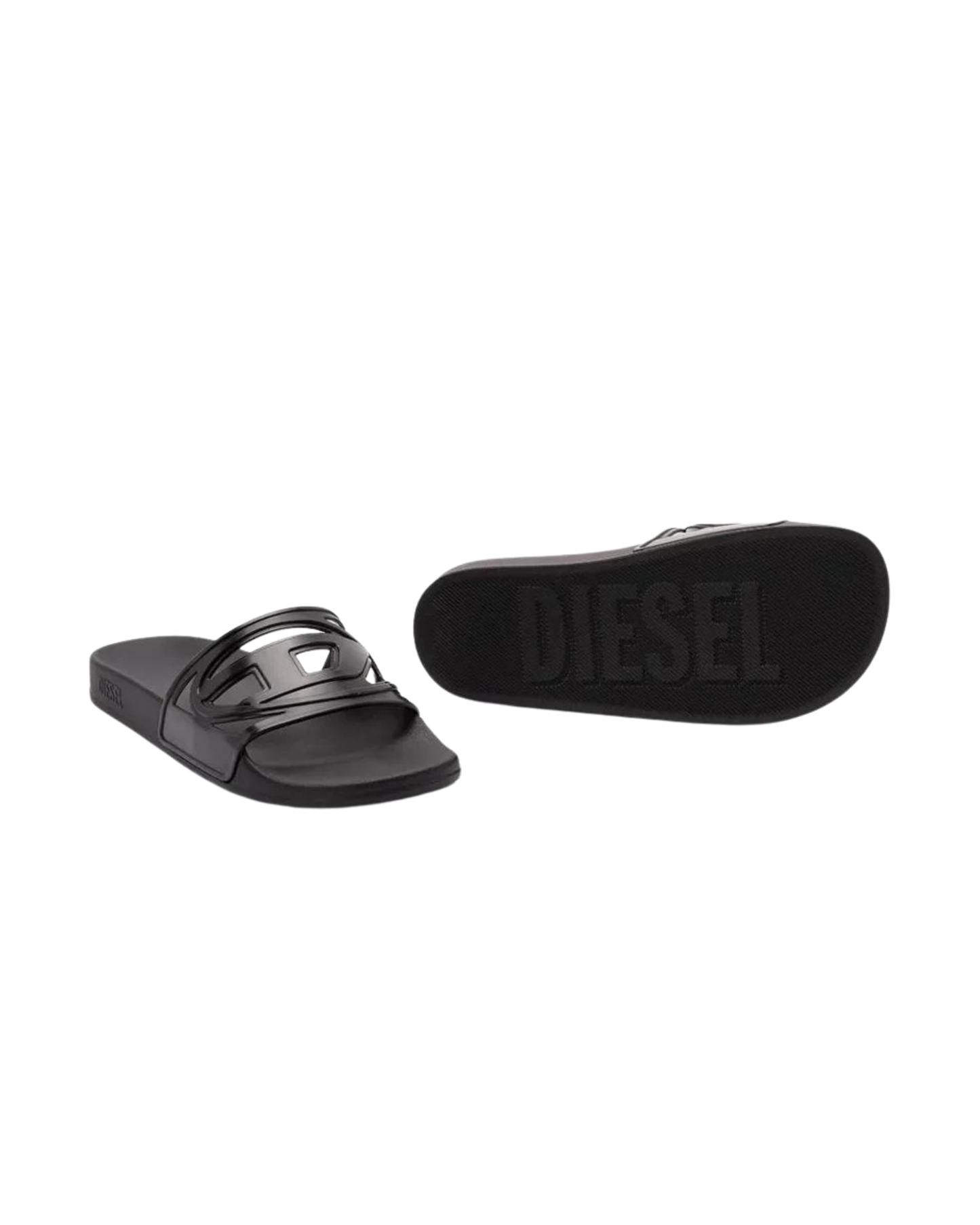 Diesel Women's Sa-Clyde Cutout Logo Slides - "Black"