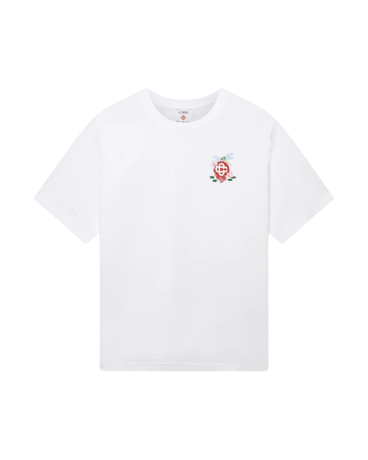 Casablanca Dragonfly Floral T-shirt - "White"