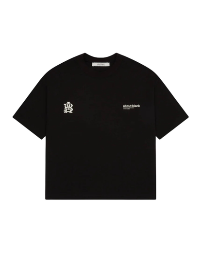 About:Blank Dual Logo T-shirt - "Black/Ecru"