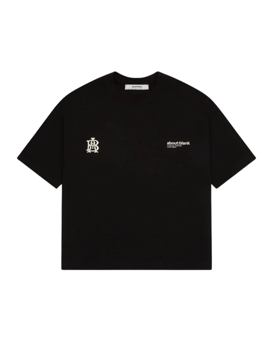 About:Blank Dual Logo T-shirt - "Black/Ecru"