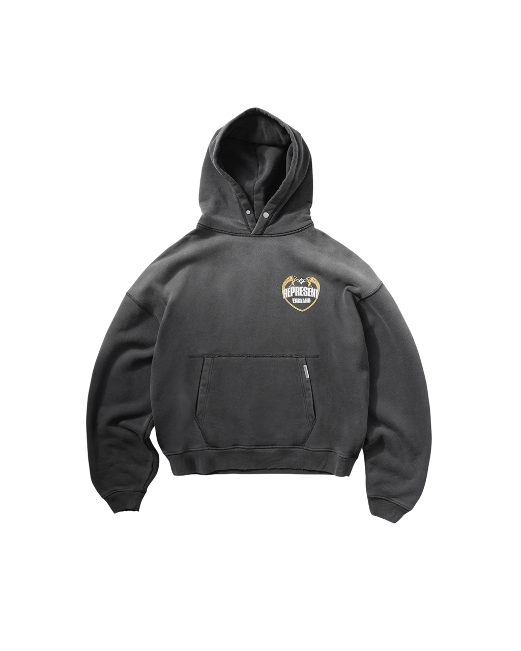 Represent Angel Border Hoodie - "Stained Black"