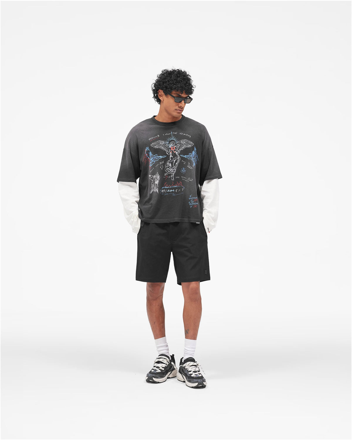 Represent Heavier Than The Heavens Long Sleeve T-Shirt - "Washed Black"