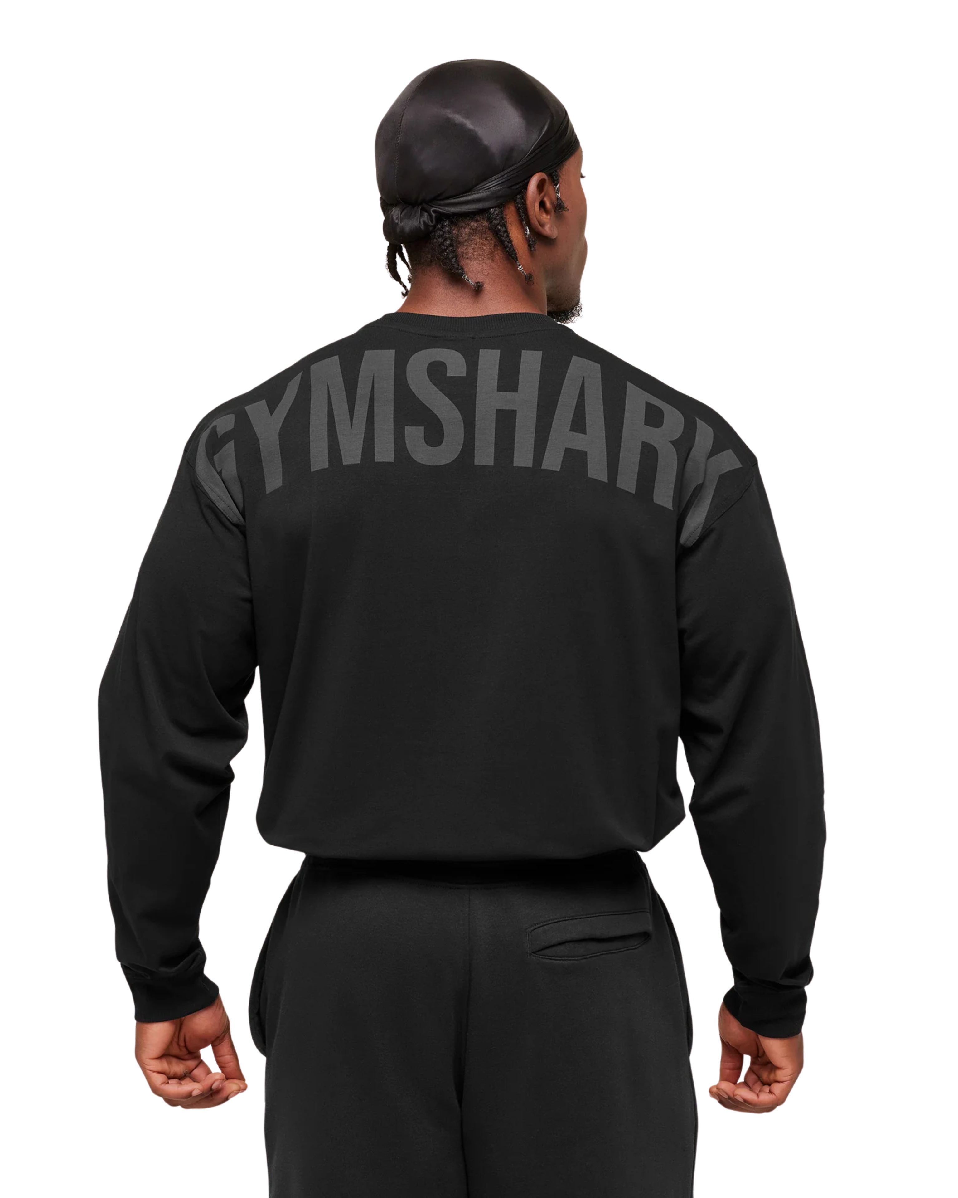 Gymshark Power Long Sleeve T-Shirt - "Black/Asphalt Grey"