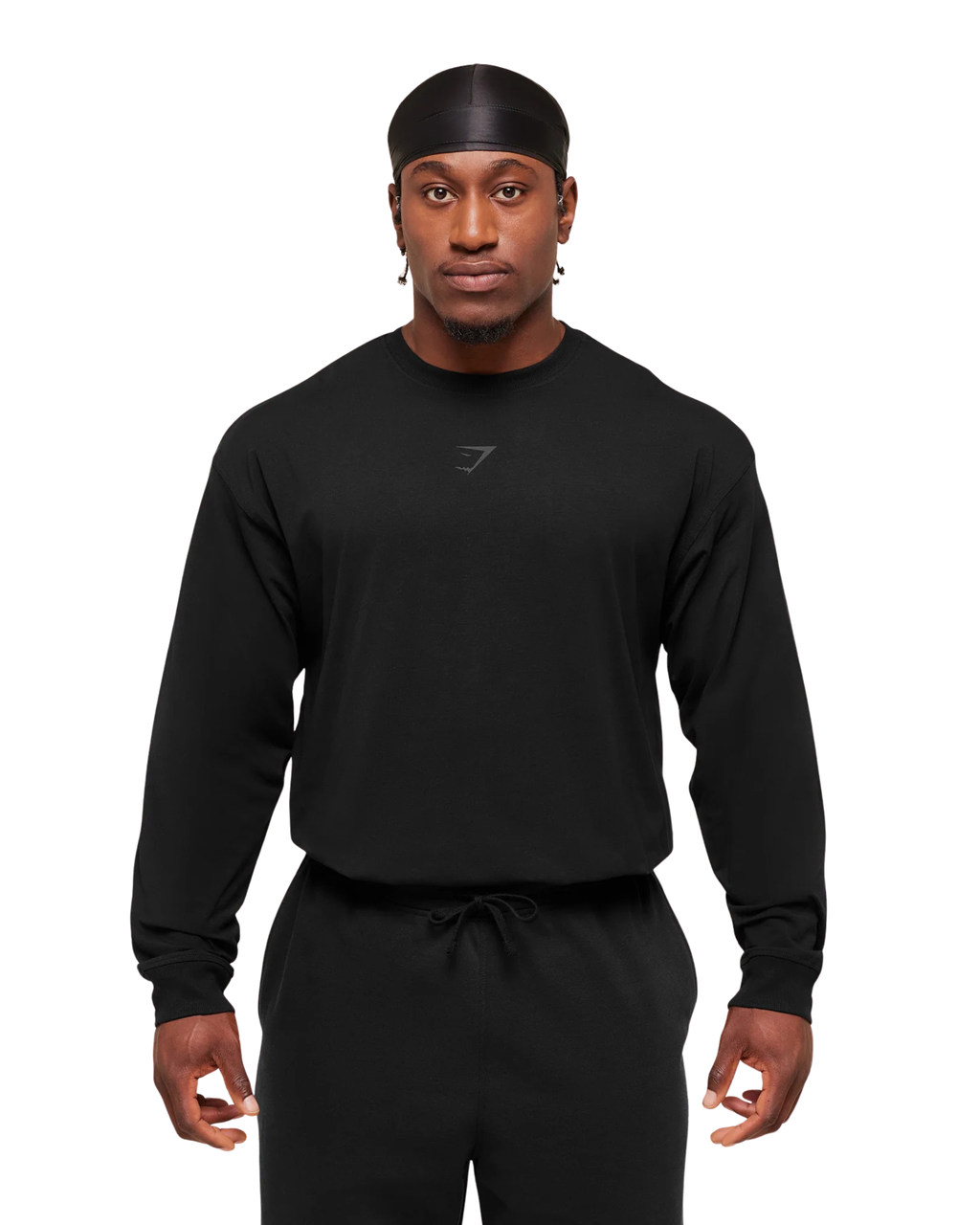 Gymshark Power Long Sleeve T-Shirt - "Black/Asphalt Grey"