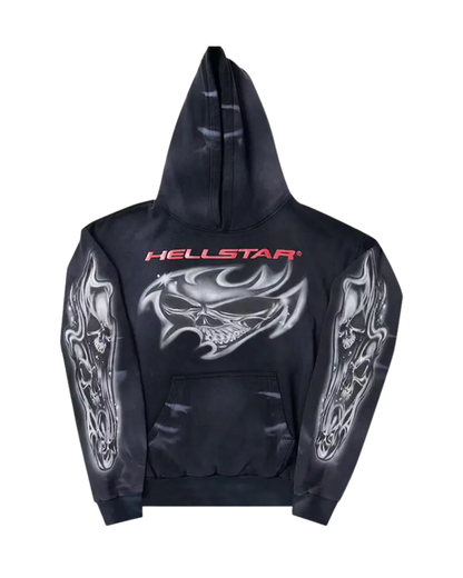 Hellstar Airbrushed Skull Hoodie - "Black"