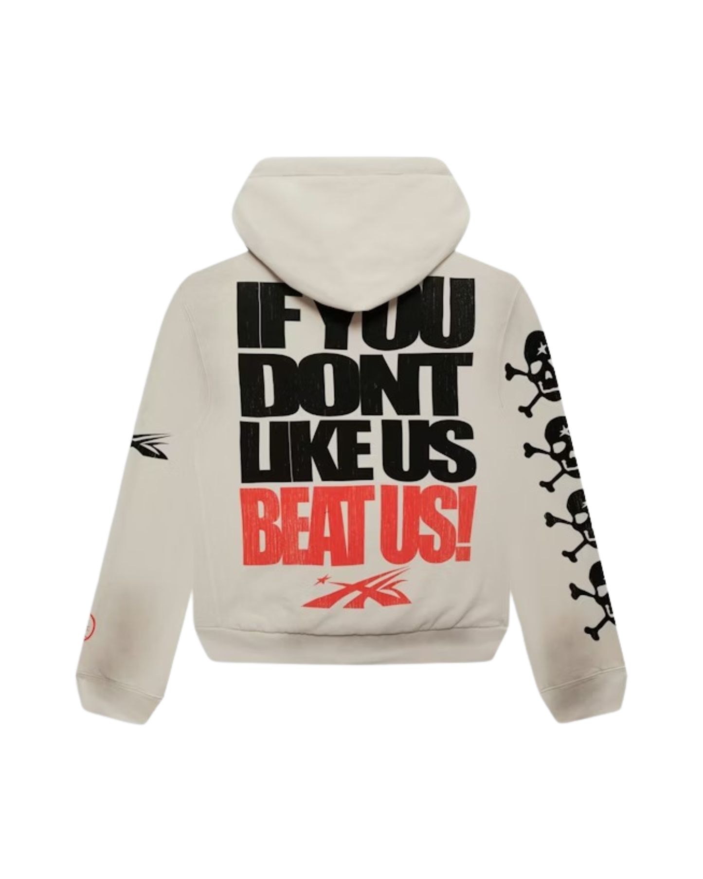 Hellstar If You Dont Like Us Beat Us Hoodie - "White"