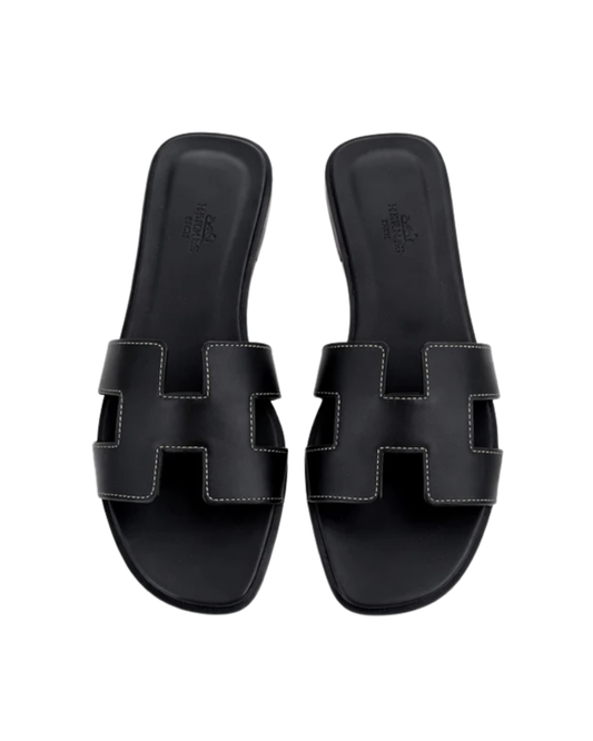 Hermes Oran Sandals - "Noir"