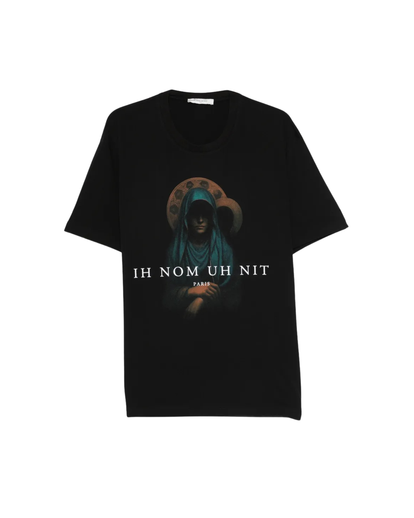 Ih Nom Uh Nit Holy Mary-Print T-shirt - "Black"