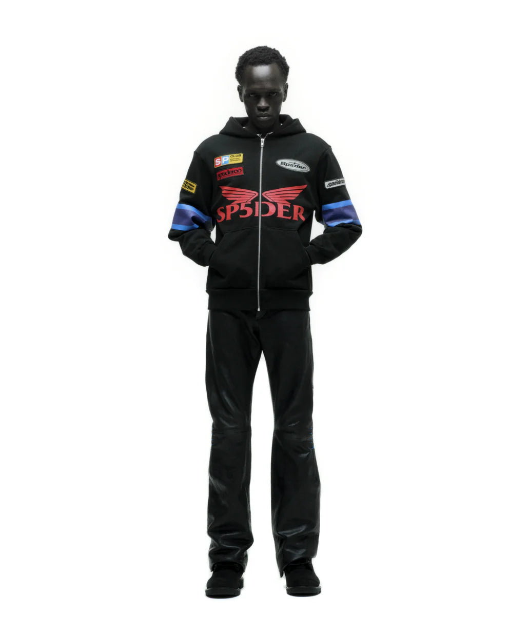 Sp5der GT Zip Hoodie - "Black"