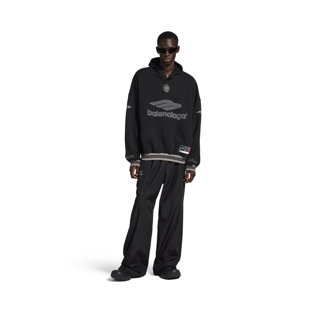 Balenciaga Football Polo Hoodie - "Black/Anthracite"
