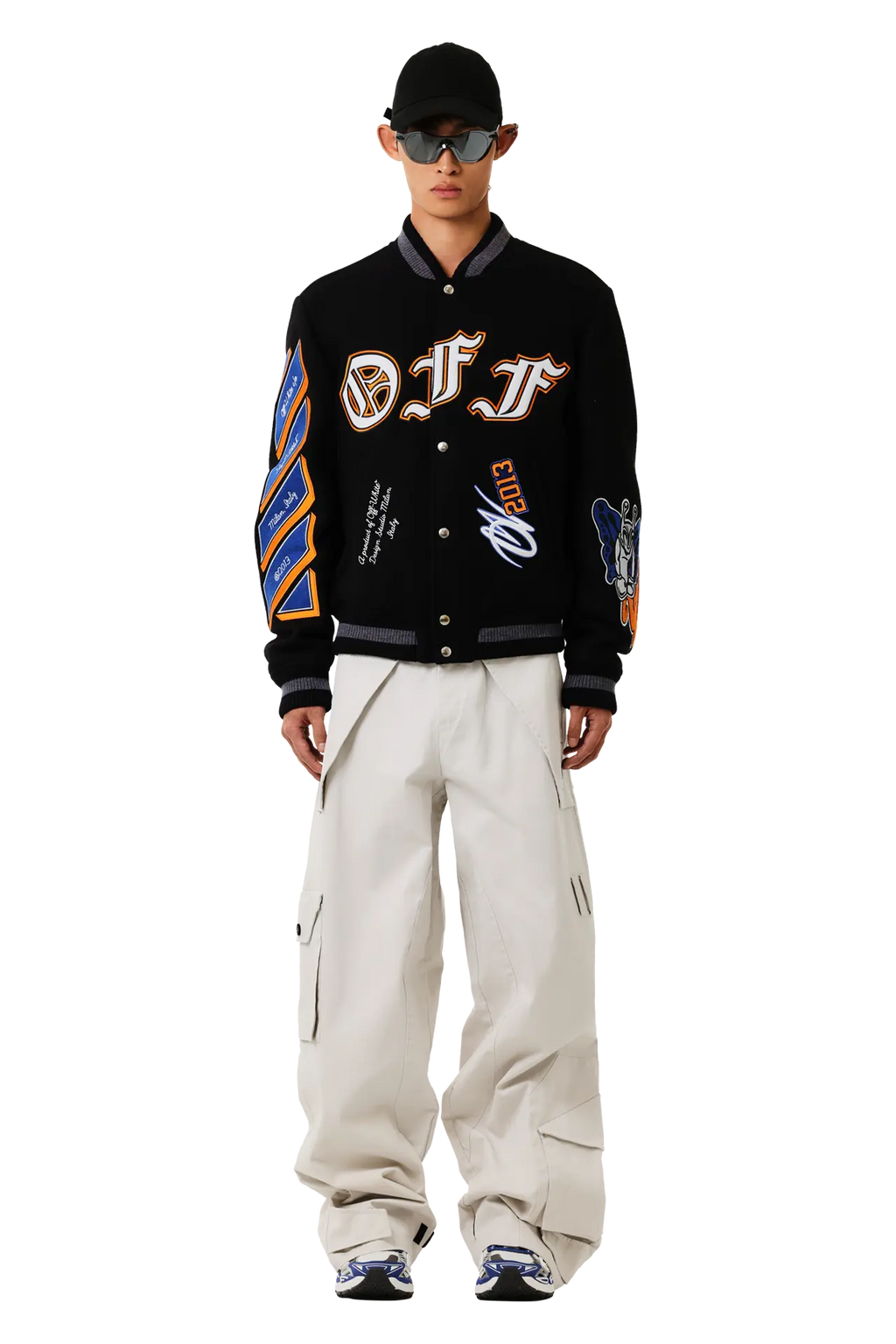 Off-White Varsity Bomber Jacket - "Black/Multicolor"