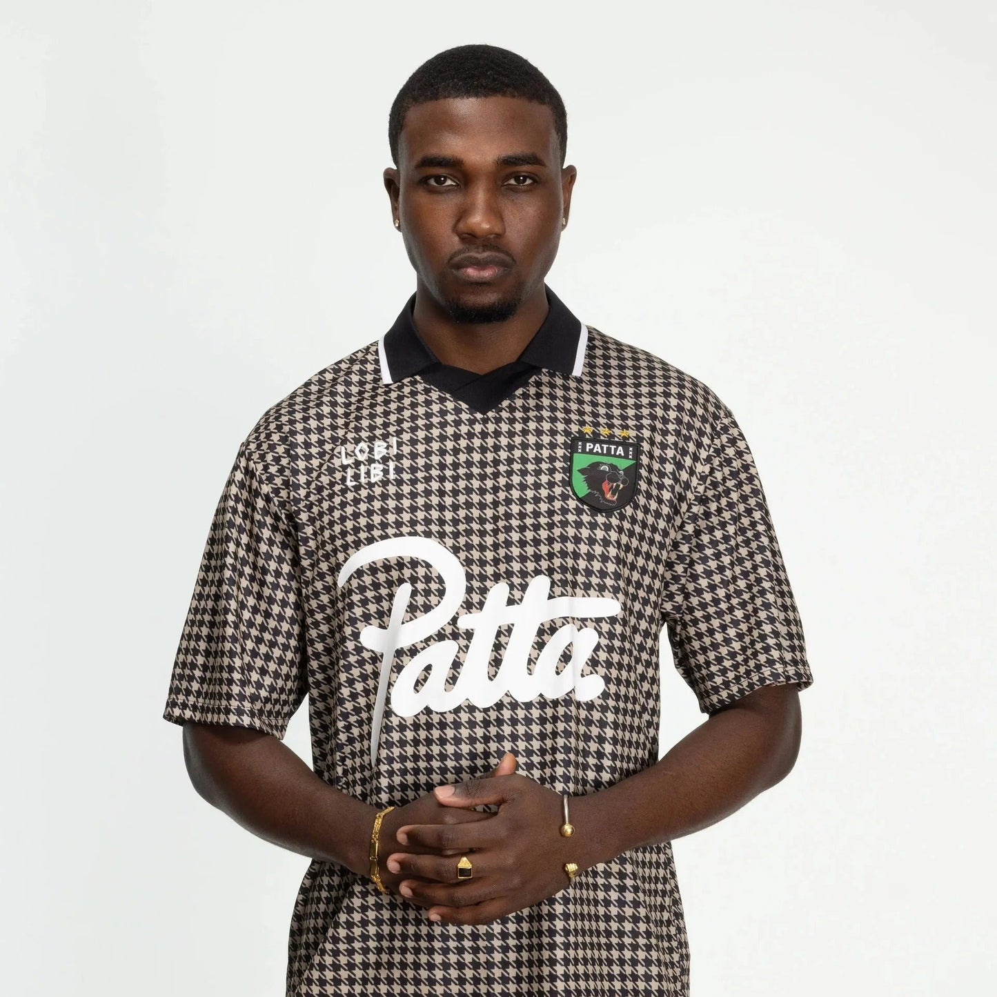 Patta Houndstooth Football Jersey - "Irish Cream"