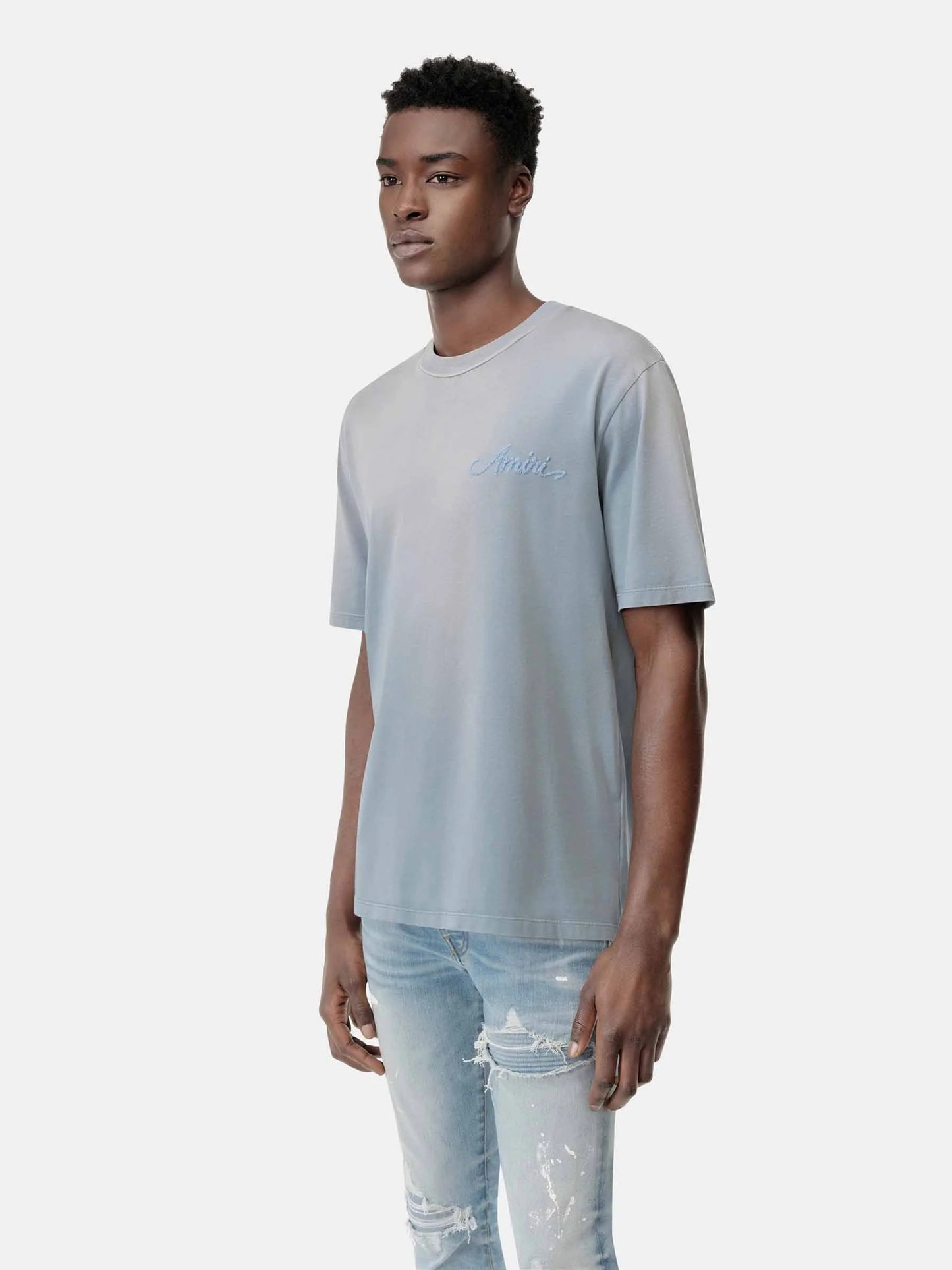 Amiri Bandana Patch T-shirt - "Azul Celeste"