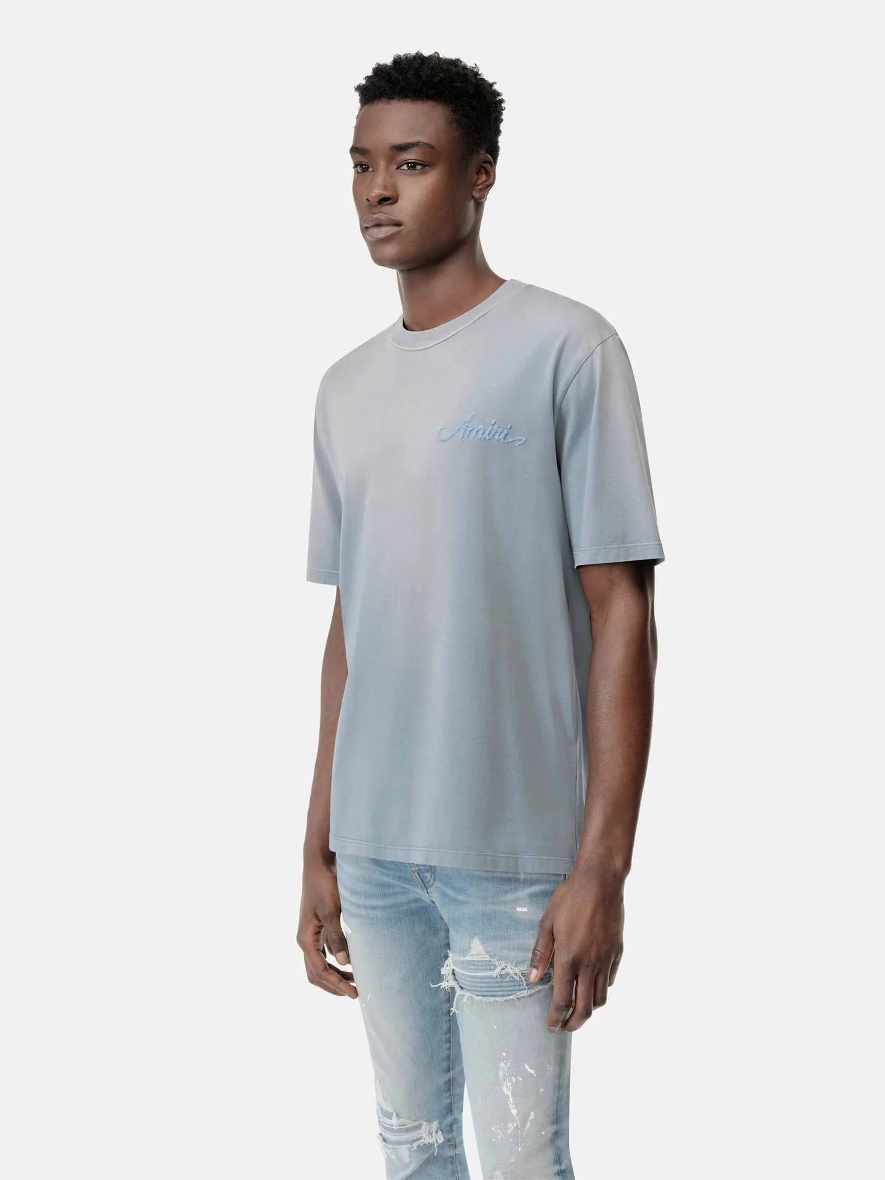 Amiri Bandana Patch T-shirt - "Azul Celeste"