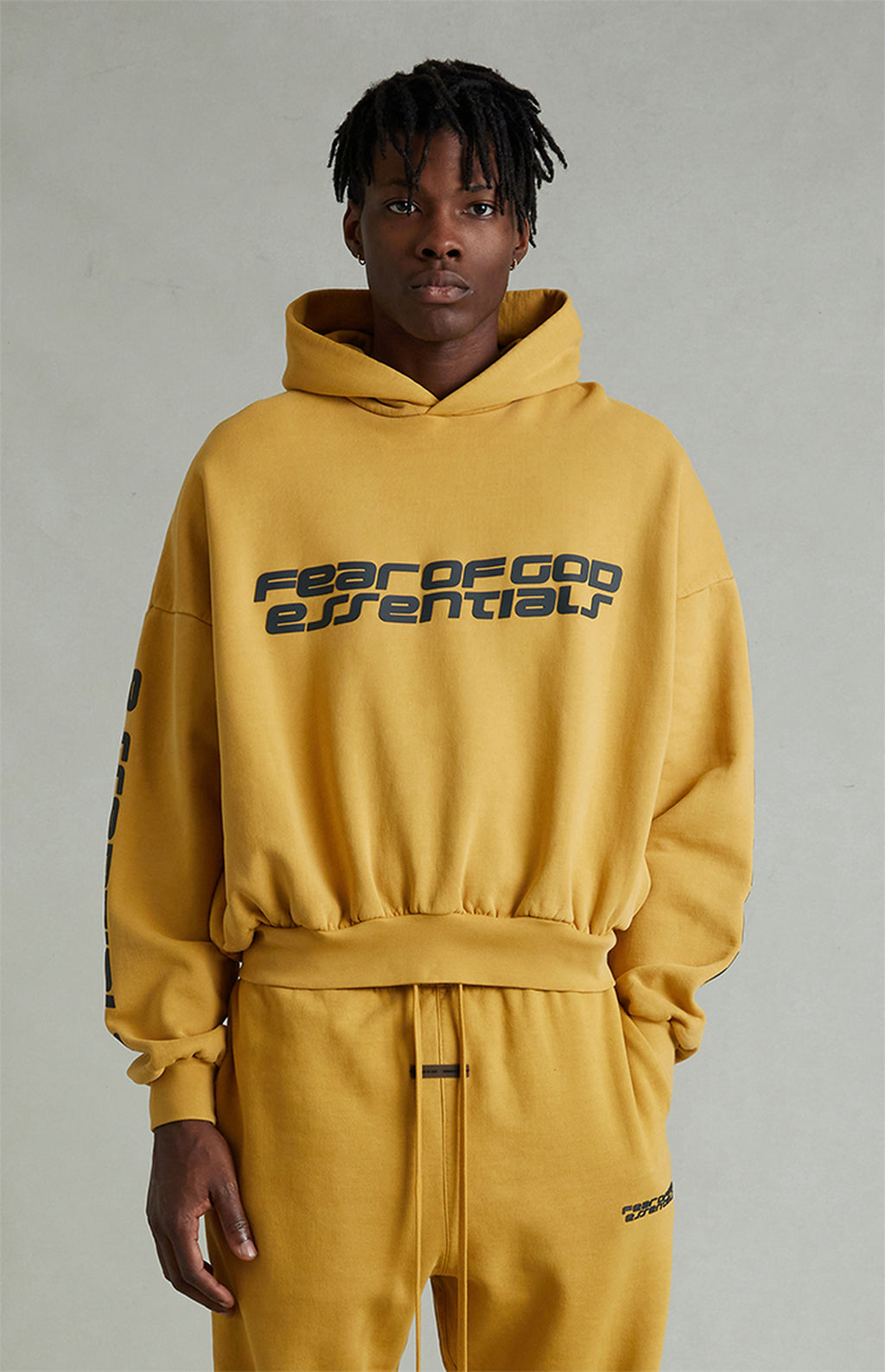 Fear of God Essentials Cropped Relaxed Hoodie - "Canyon"