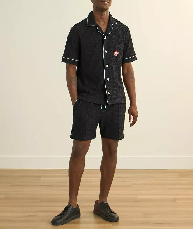Casablanca Monogram Jacquard Towelling Shorts - "Black"