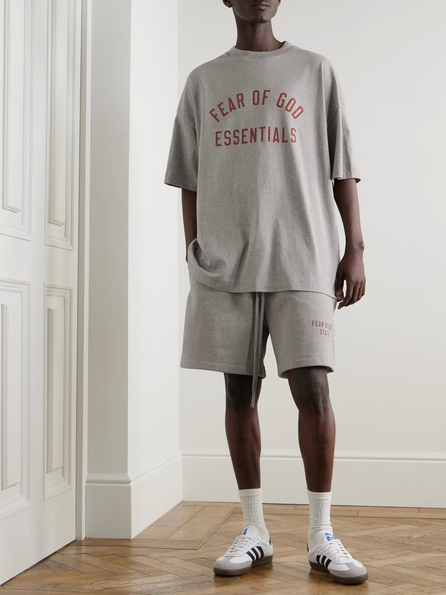 Fear of God Essentials Fleece Soccer Short - "Dark Heather"