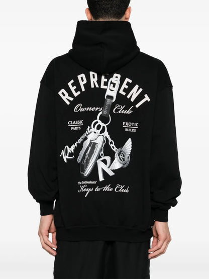 Represent Keys To The Club Hoodie - "Jet Black"