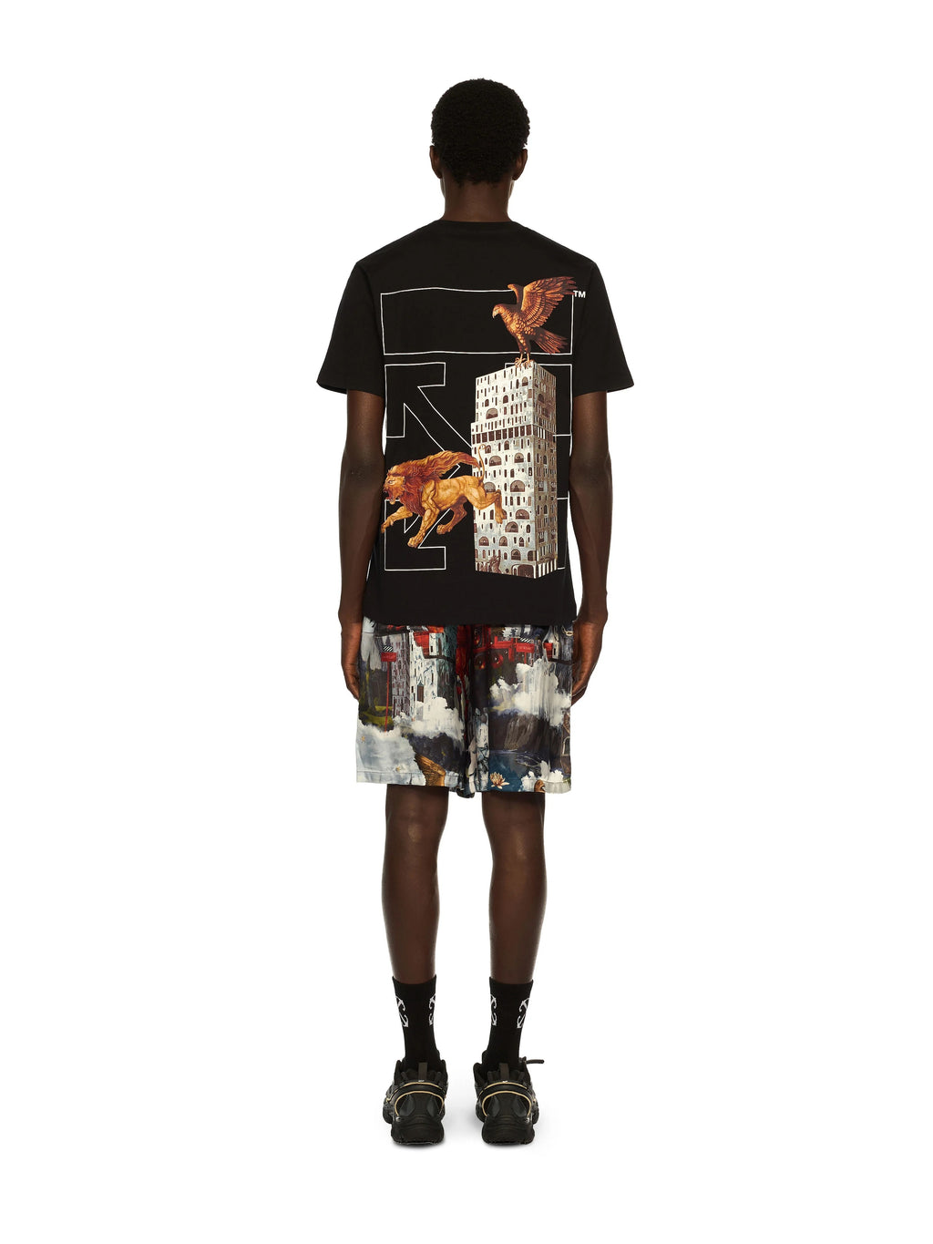 Off-White Building Arrow Slim Logo Tee - "Black/White"