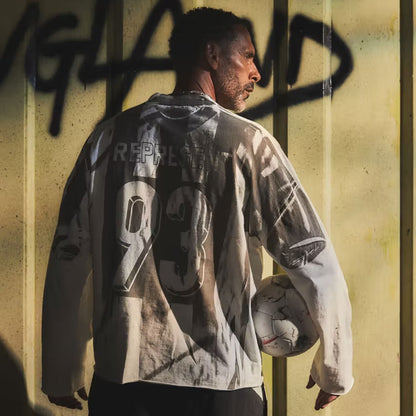 Represent Printed Long Sleeve T-Shirt - "Flat White"