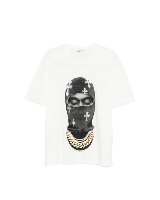 Ih Nom Uh Nit Mask Crosses T-shirt - "White"