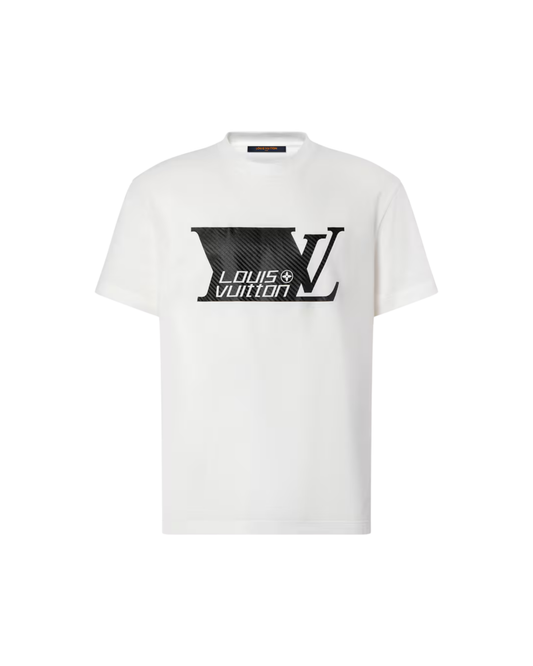 LV Printed Signature T-Shirt - "White/Black"