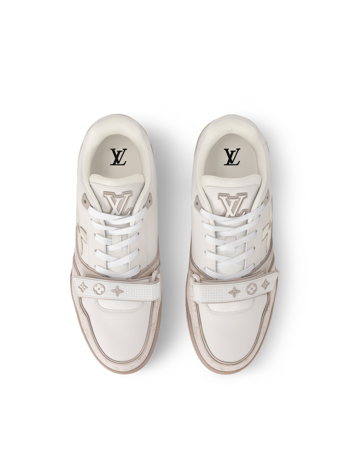 LV Trainer Velcro Sneaker - "Beige/White"