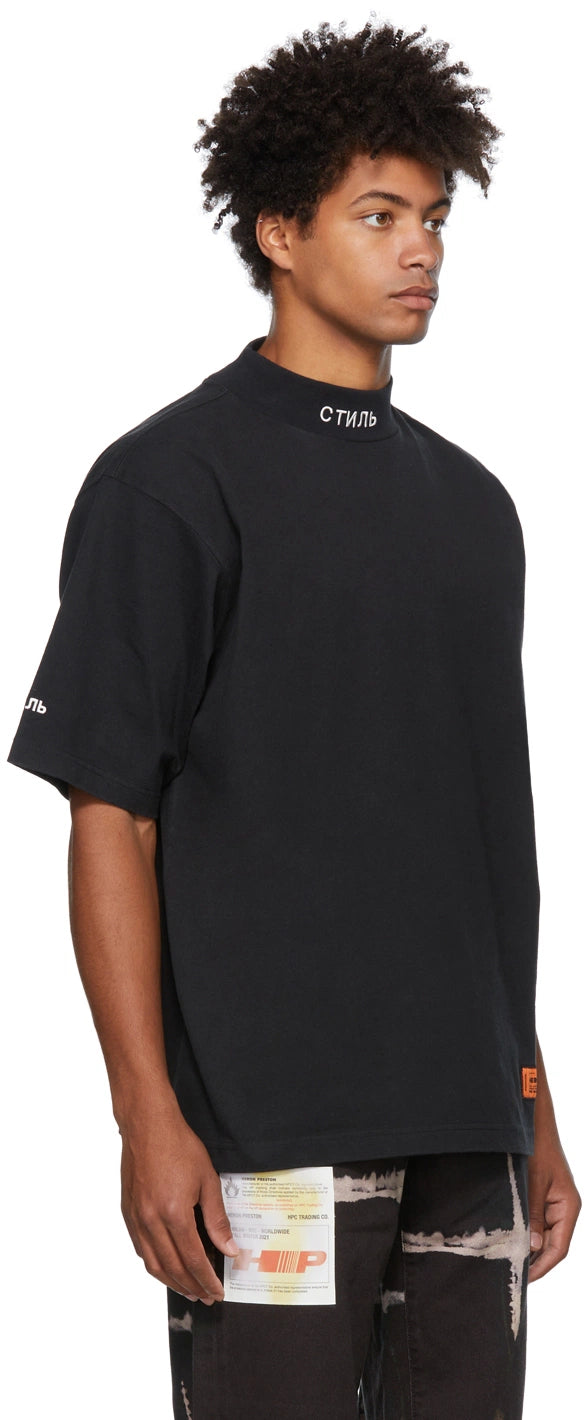 Heron Preston Logo Patch Mockneck T-shirt - "Black"