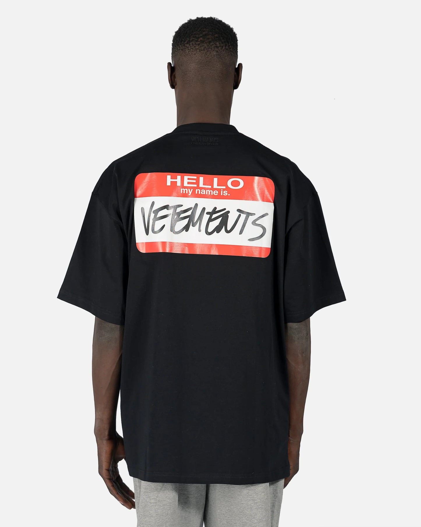 Vetements Hello My Name Is Vetements T-Shirt - "Black/Red"