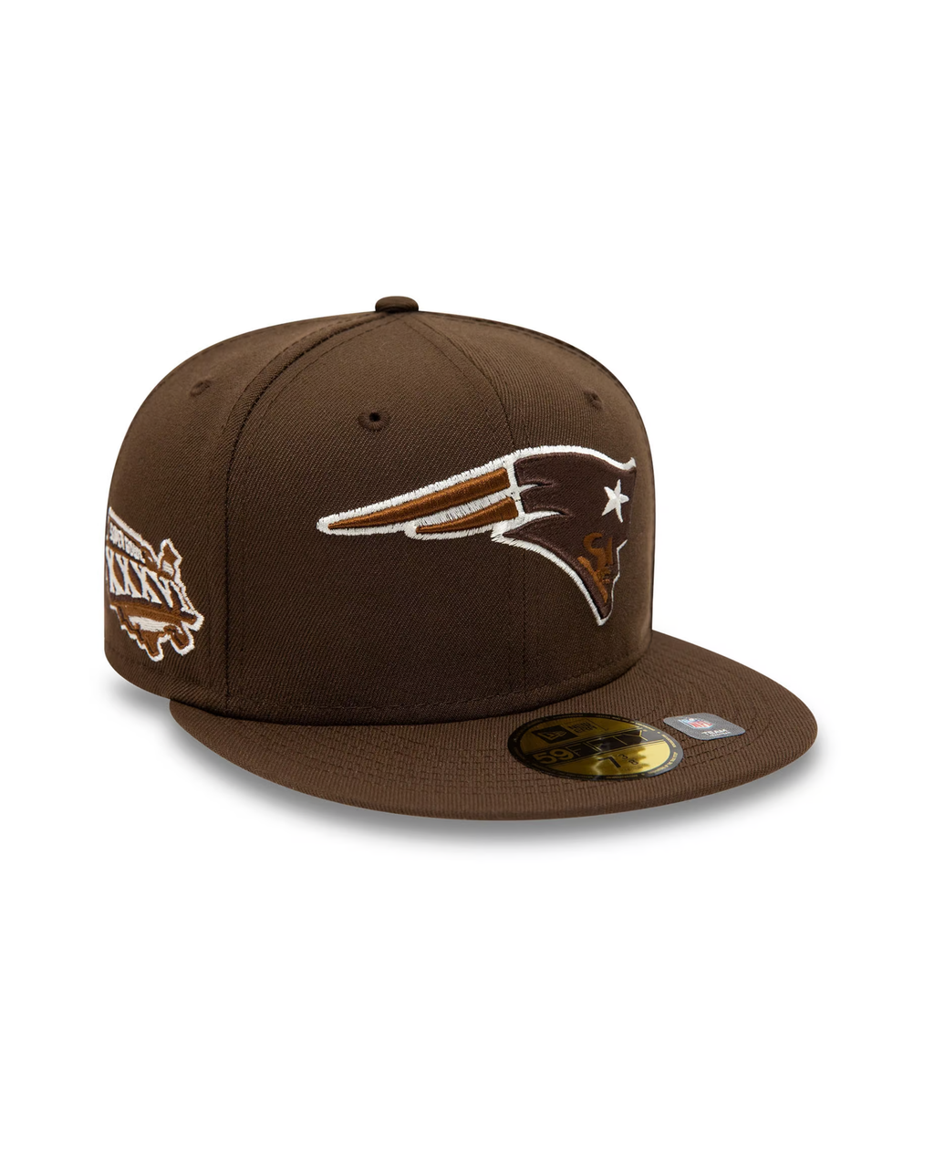 New England Patriots Walnut Super Bowl XXXVI New Era 59FIFTY Fitted NFL Cap
