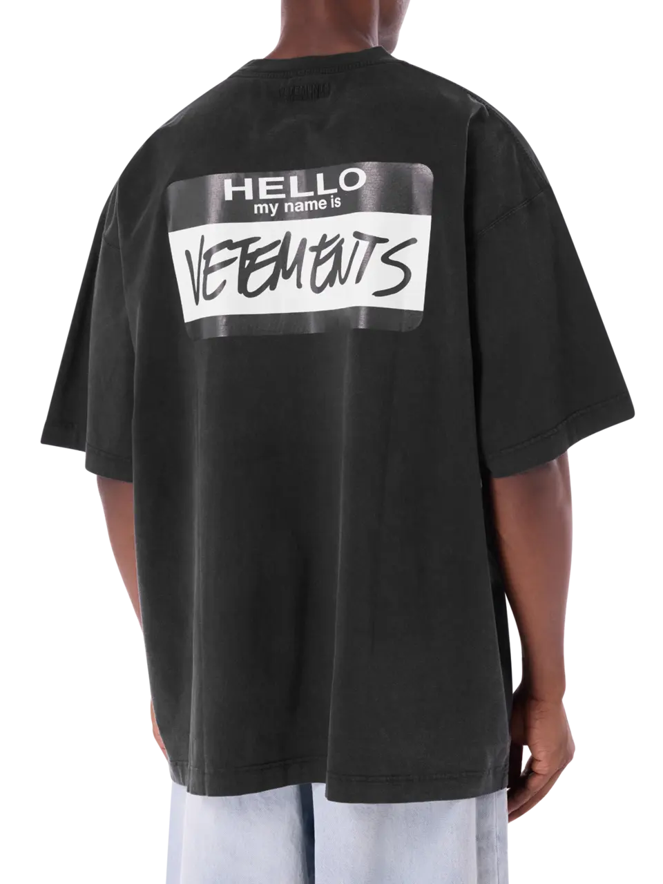 Vetements Hello My Name Is Vetements T-Shirt - "Black"