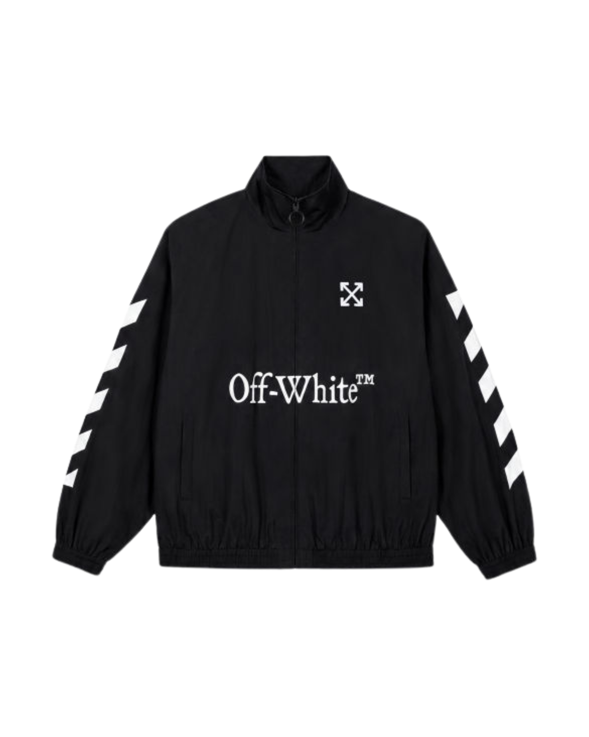 Off-White Diagonal arrow pattern zip-up jacket - "Black"