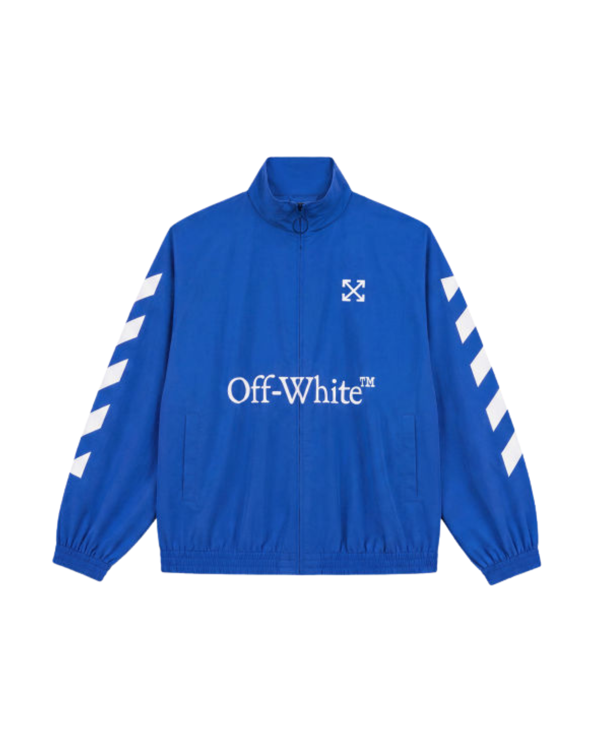 Off-White Diagonal arrow pattern zip-up jacket - "Blue"