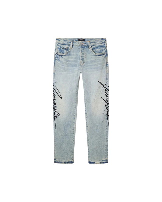 Purple P001 Double Script Skinny Jeans - "Blue"
