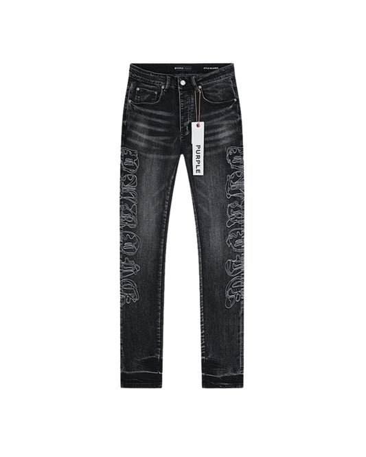 Purple Brand Smoke Wash Graphic Denim Jeans - "Black"
