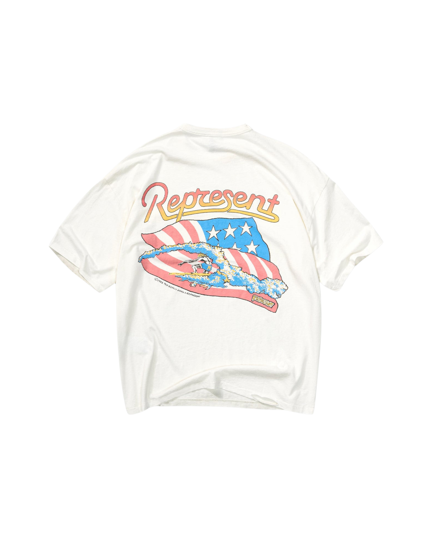 Represent x Beach Boys Americas Band T-Shirt - "Flat White"