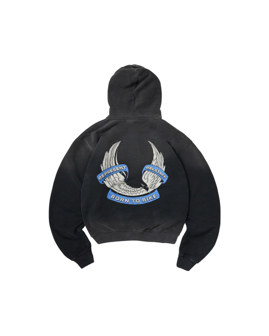 Represent X Belstaff Born To Bike Hoodie - "Aged Black"