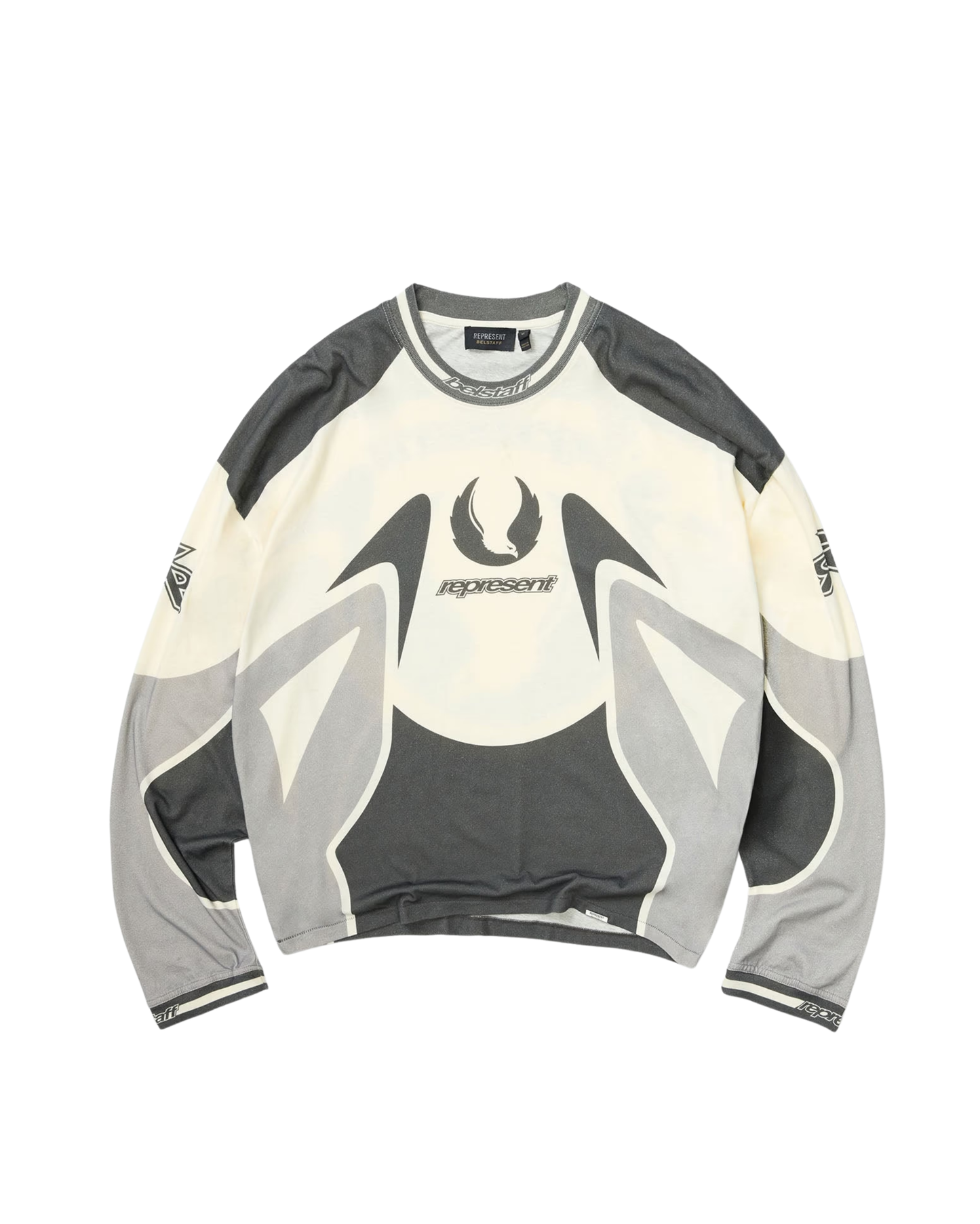 Represent X Belstaff Long Sleeve Racing T-Shirt - "Dark Grey"