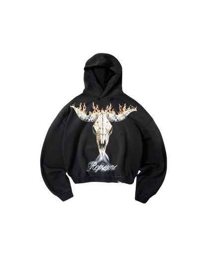 Represent British Cowboys Hoodie - "Stained Black"