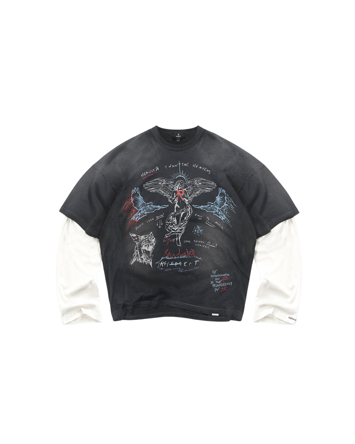 Represent Heavier Than The Heavens Long Sleeve T-Shirt - "Washed Black"