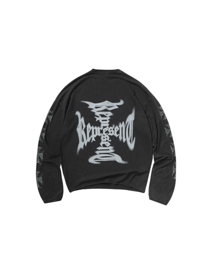 Represent MH Long Sleeve T-Shirt - "Faded Black"