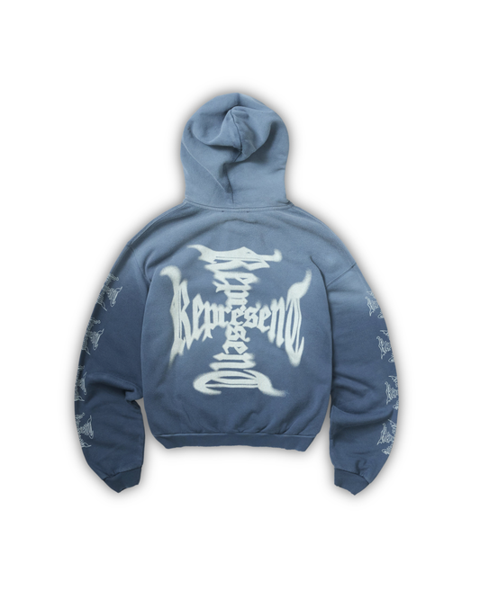 Represent MH Shrunken Zip Hoodie - "Vintage Navy"