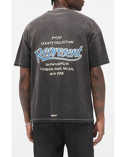 Represent Showcasing T-Shirt - "Stained Black"
